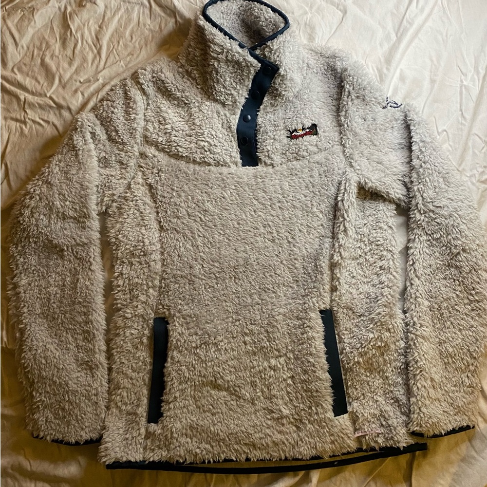 Moosejaw women’s size S pullover white/gray